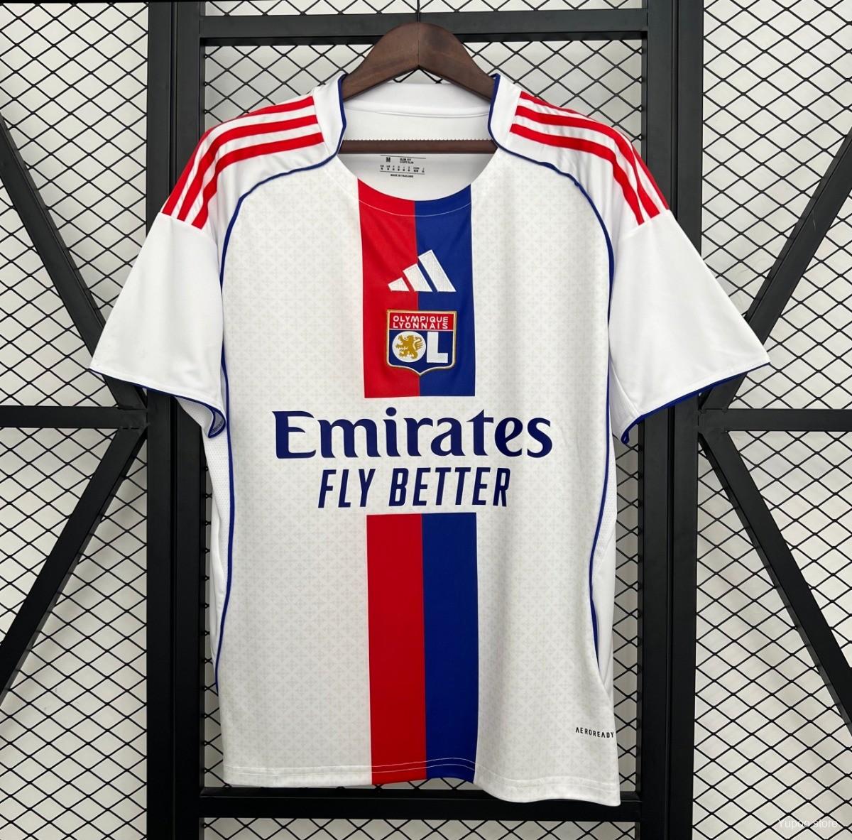 Camiseta de fútbol Lyon 2025/26 LOCAL MANGA CORTA VERSION FAN